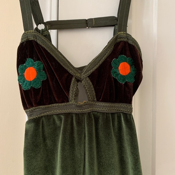 Solstice Intimates Flower Power Velvet Bodysuit S - Picture 2 of 7